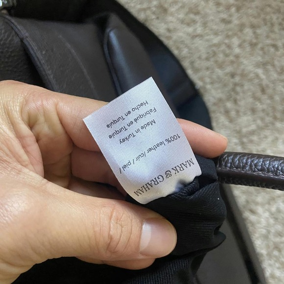 Mark & Graham Leather Briefcase Bag Chocolate Brown Shoulder Side Bag - Picture 8 of 16